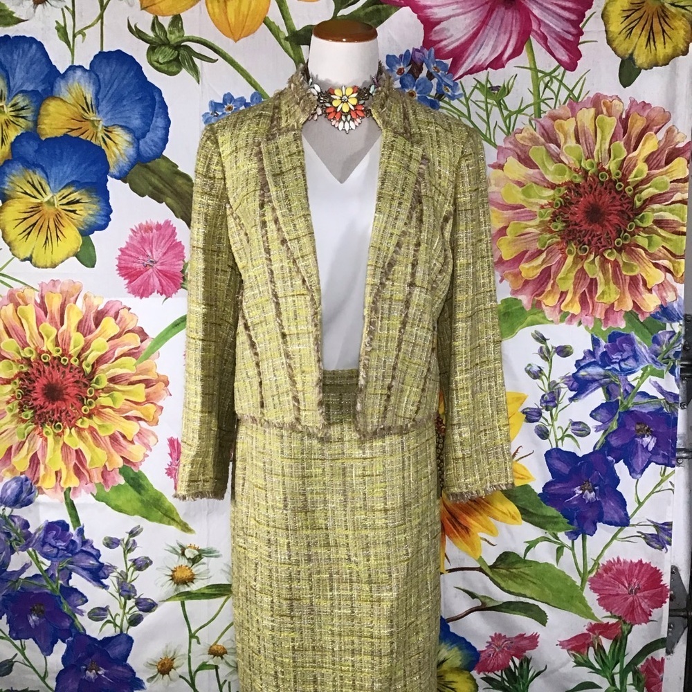 J Crew Skirt tweed skirt size 12 with iridescent threads - Picture 4 of 4